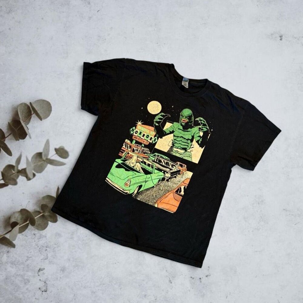 Creature From The Black Lagoon Horror Graphic Short Sleeve T Shirt Black XL